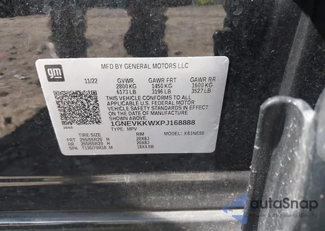 2023 Chevrolet Traverse Awd Premier from USA, damaged, VIN 1GNEVKKWXPJ168888